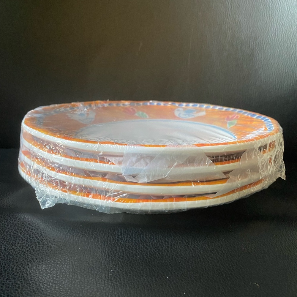 VIETRI Campagna Melamine Uccello Salad Plates Set of 4 - Picture 4 of 5